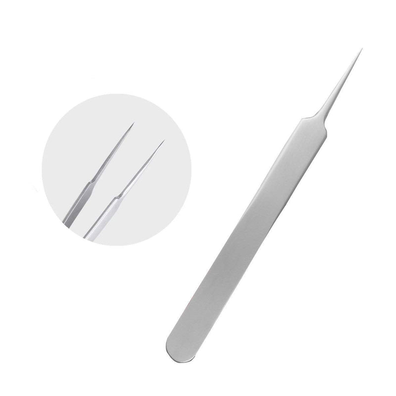 [Australia] - Blackhead Splinter Remover Tweezers Silver Professional Stainless Steel Blackheads Needle Ingrown Hair Splinter Pointed Tweezers for Eyebrow Hairs And Splinter Removal 