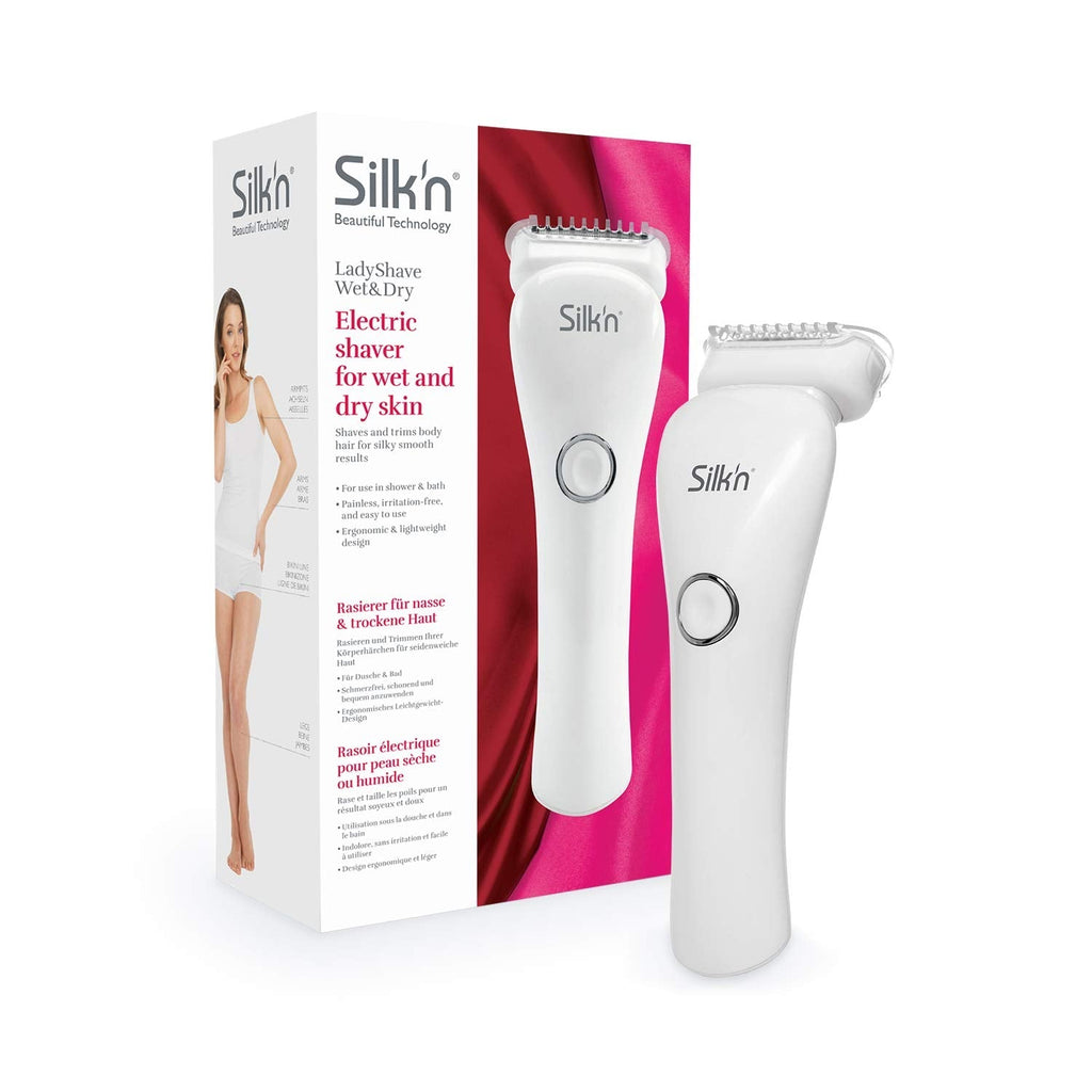 [Australia] - Silk'n LadyShave Wet&Dry - Electric Shaver for Wet and Dry Skin - Cordless Lady Shaver - White - 1 Piece 