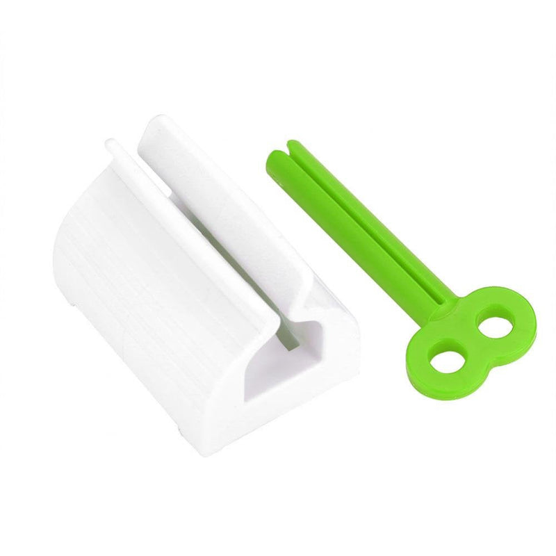 [Australia] - Rolling Tube Toothpaste Squeezer Novel Rotate Handle Dispenser Super Convenient Saver Multipurpose Sucker Easy Plastic Stand Holder for Bathroom(Green) Green 