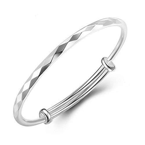 [Australia] - NANHONG 925 Sterling Silver Diamond Pattern Bracelet with Gift Box 