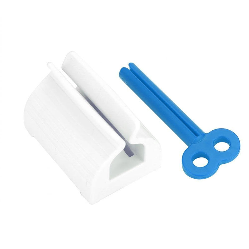 [Australia] - Rolling Tube Toothpaste Squeezer Novel Rotate Handle Dispenser Super Convenient Saver Multipurpose Sucker Easy Plastic Stand Holder for Bathroom(Blue) Blue 