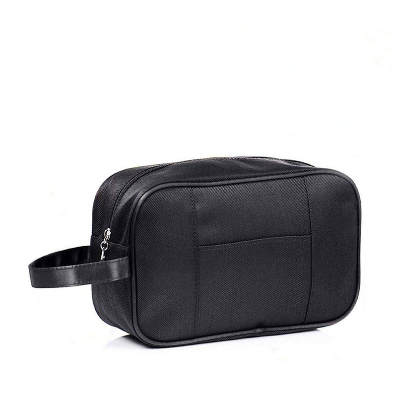 [Australia] - Amoyie Portable Toiletry Bag 2 Set (1 Bag and 1 Toothbrush Cover), Waterproof Gym Wash Bag Slim Dopp Kit Travel Bag Black C 