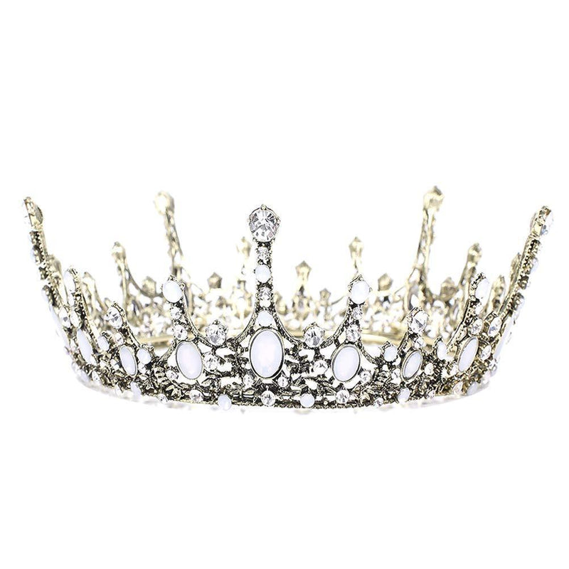 [Australia] - Vintage Baroque Crystal Princess Diadem Wedding Bridal Diamante Rhinestone Tiara Crowns Pageant Quinceanera Prom Hair Jewelry 