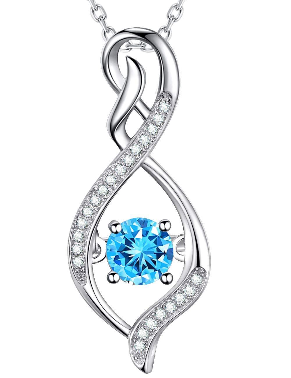 [Australia] - GinoMay December Birthstone Necklace Women Blue Topaz Christmas Birthday Gift Mum Wife Forever Love Infinity Jewellery Her Sterling Silver 