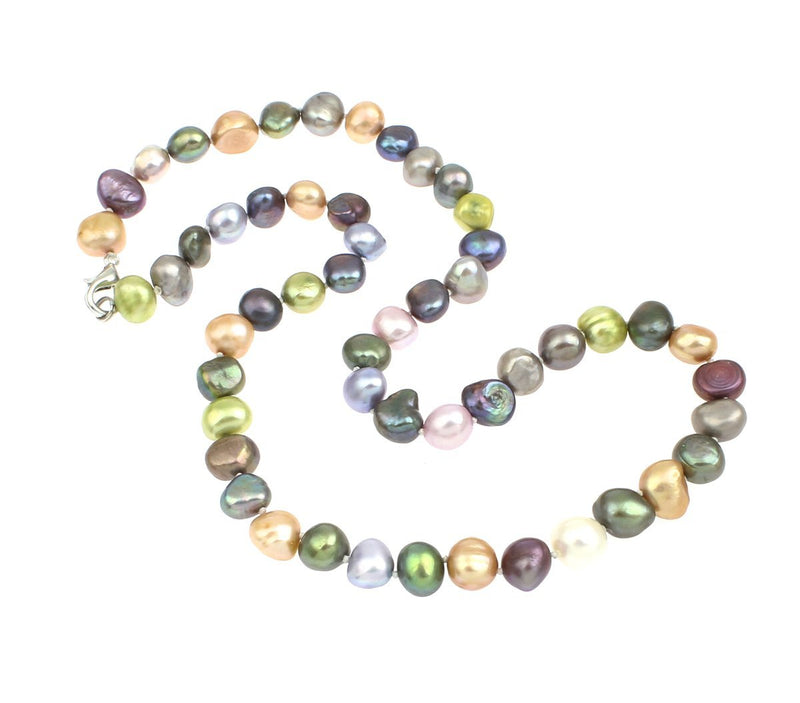 [Australia] - TreasureBay Stunning Multi-Colour 8-9mm Freshwater Pearl Necklace Lobster Claw Clasp - Choice of 17" 18" and 19" Difference Lengths - Presented in a Beautiful Jewellery Gift Box 20.0 Inches 