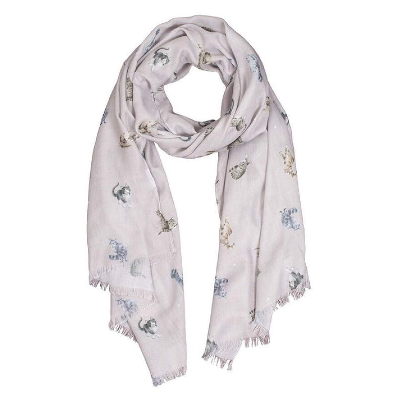 [Australia] - Wrendale Women's Designs Glamour Puss Cat Scarf, Grey, 190 centimeter 