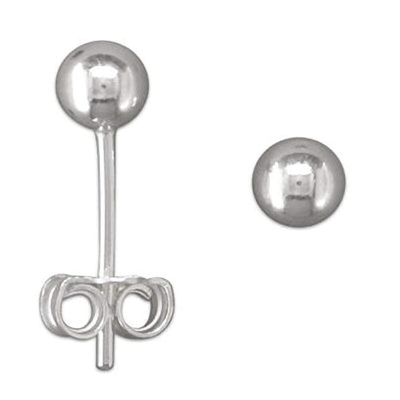 [Australia] - Plain Round BALL/BEAD Stud Earrings/Ear Studs - 925 Sterling Silver - Choose From 8 Different Sizes 5mm 