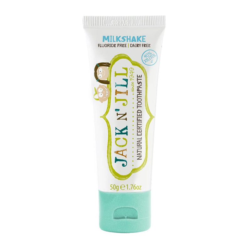 [Australia] - Jack N' Jill Kids Natural Toothpaste, Made with Natural Ingredients, Helps Soothe Gums and Fight Tooth Decay, Suitable from 6 Months Plus Milkshake Flavour 1 x 50g 