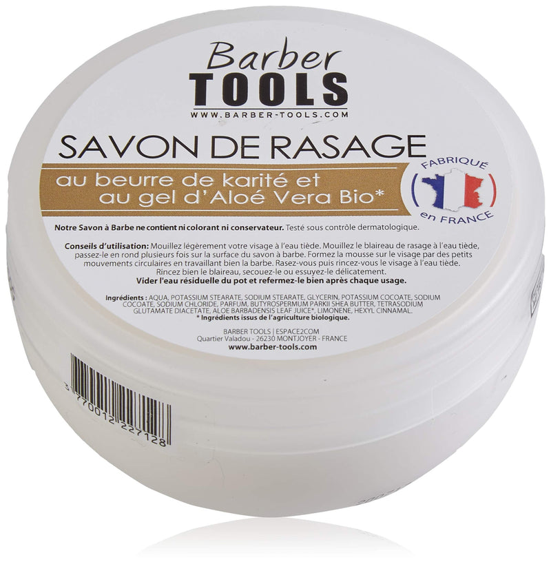 [Australia] - 150ml Shave Soap with Bio Aloe Vera Gel and Shea Butter - Made in FRANCE ✮ BARBER TOOLS ✮ 