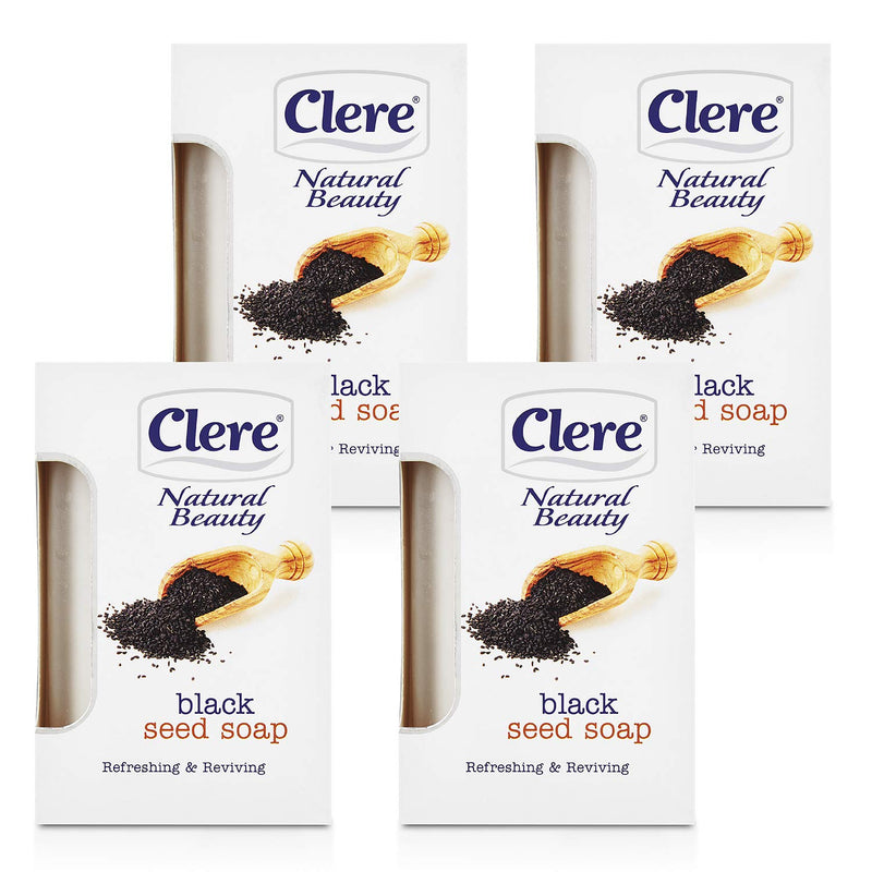 [Australia] - Clere Activated Charcoal Soap ‚Äì Detoxifying and Moisturizing Bar Soap With Shea Butter for Dry Skin and Removing Skin Impurities ‚Äì Simple Skincare Routine (Black Seed Oil, 5.2 Ounce, Pack of 4) Black Seed Oil 