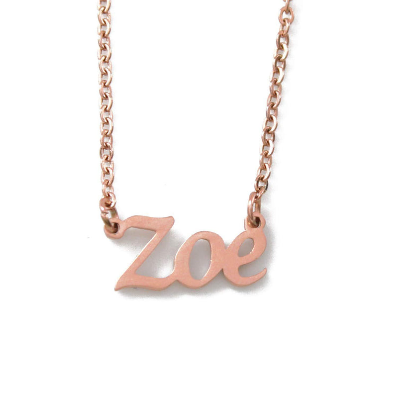 [Australia] - Zoe Personalized Name Necklace - Silver, Rose & Gold Tone Necklace - Adjustable Chain 16" - 19" - Bag & Box Packaging Yellow Gold 