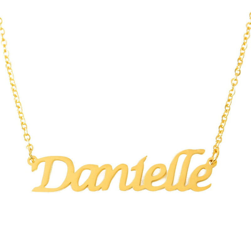 [Australia] - Kigu Danielle Personalised Name - 18ct Gold Plated Necklace - Adjustable Chain 16" - 19" - Incl Gift Packaging 