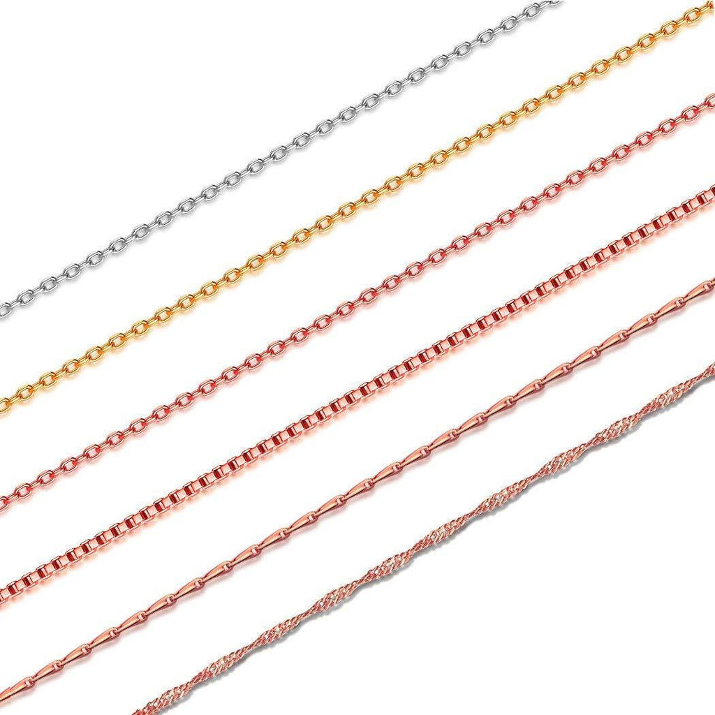 [Australia] - 925 Sterling Silver Thin Sturdy 1mm/1.5mm/1.6mm Rolo Cable Chain/Box Chain/Melon Chain/Singapore Chain for Women Girls 14" 16" 18" 22" 26" 30" (with 2" Extender) 56.0 Centimetres 1.5mm Cable Chain-Rose Gold 