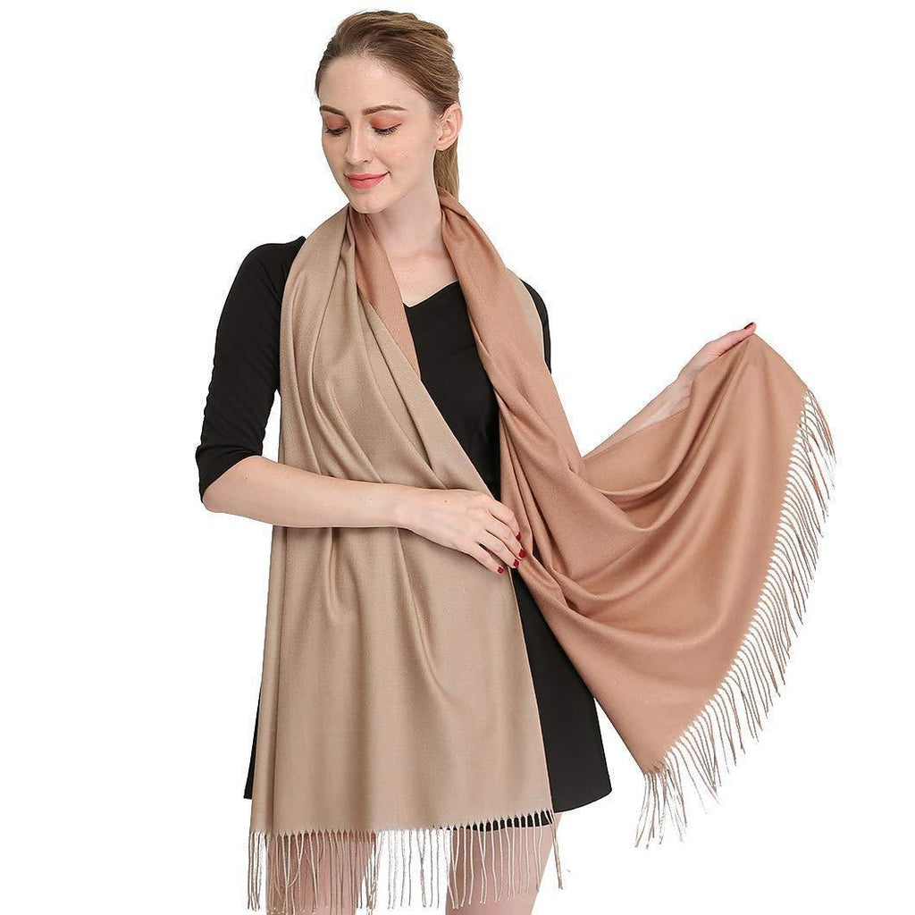 [Australia] - Longwu Cashmere Wrap Shawl Stole for Women Winter Extra Large(79" X 28") Men Solid Lambswool Pashmina Scarf One Size 18# 