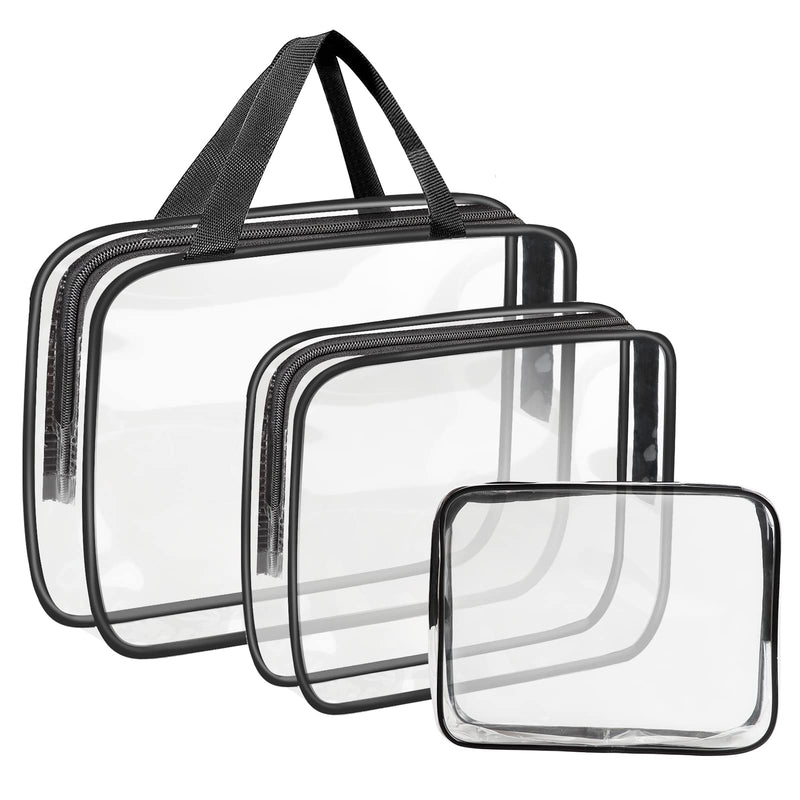 [Australia] - Clear Toiletries Bag, Funnasting 3 in 1 Waterproof Toiletry Travel Bag Clear PVC Travel Bag Wash Bag Makeup Bag Travel Business Bathroom for Men, Women and Kids Small Medium Large 3PCS 
