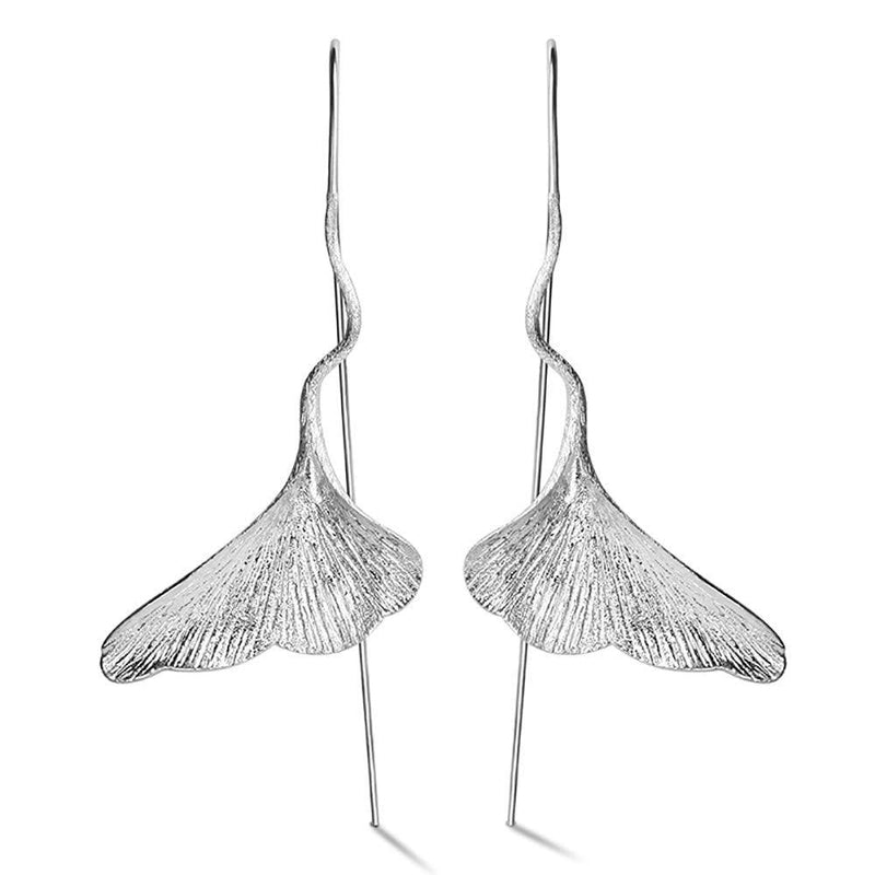 [Australia] - Lotus Fun ✦Gift for Christmas✦ S925 Sterling Silver Drop Earrings Vintage Ginkgo Leaf Dangle Earrings for Women and Girls, Handmade Unique Jewelry 