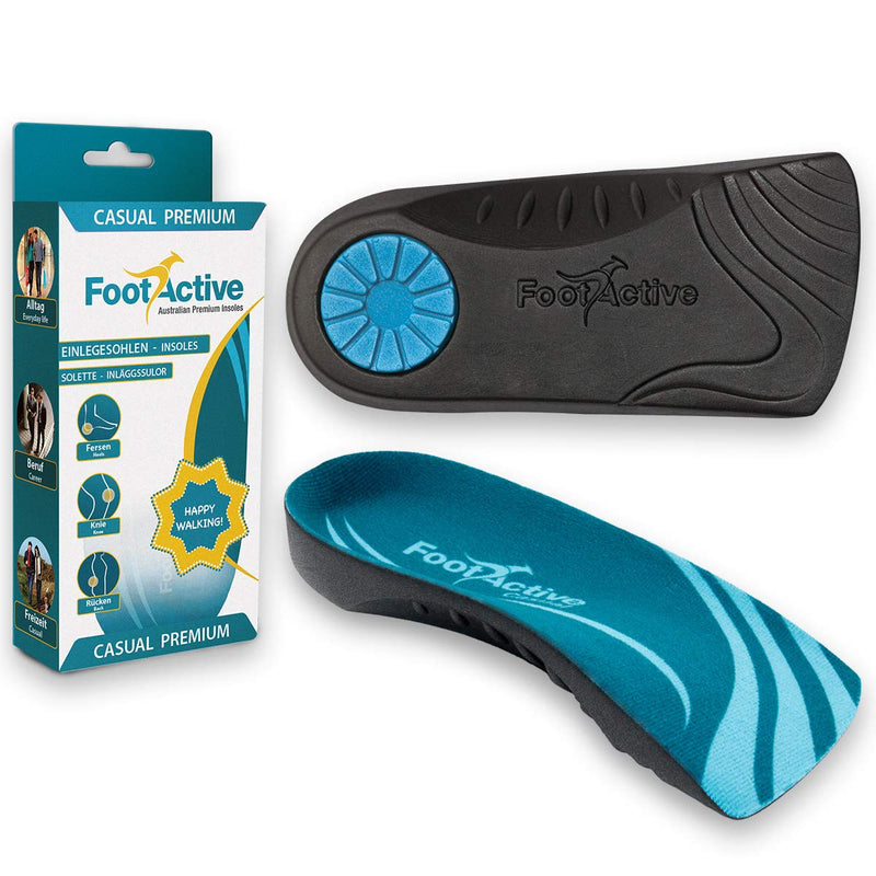 [Australia] - FootActive CASUAL - 3/4 Length insole for heel pain, heelspurs, plantar fasciitis, knee and back pain 7/8.5 UK 