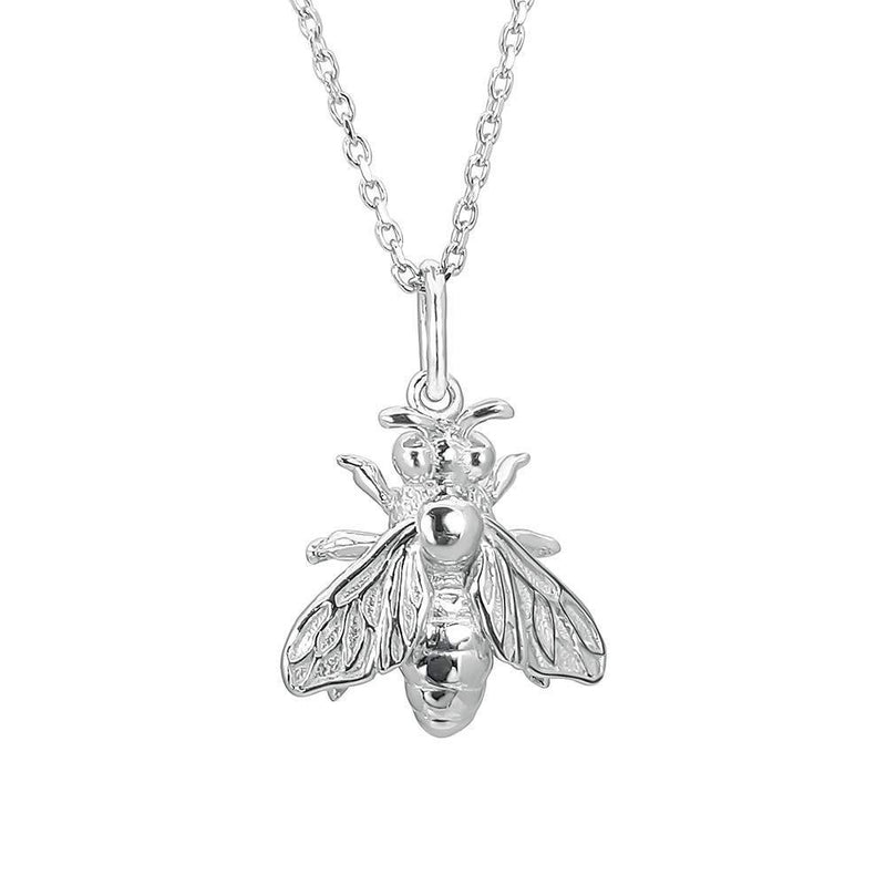 [Australia] - Kiara Jewellery 925 Sterling Silver Honey Bee Pendant Necklace on matching 18" Sterling Silver Trace Or Curb Chain. 