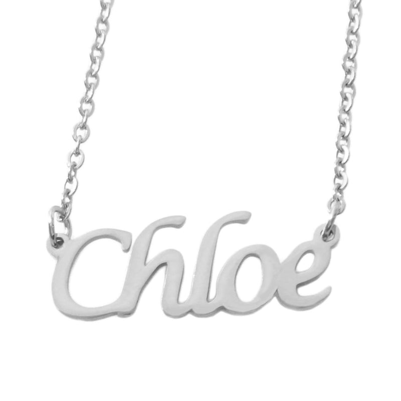 [Australia] - Kigu Chloe Personalised Name Necklace- 18ct Gold, Rose & SIlver Tone Necklace - Adjustable Chain 16" - 19" Bag & Box Packaging Rose Gold 