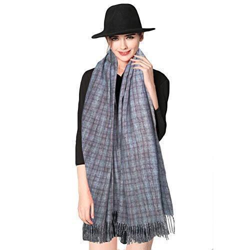 [Australia] - iEverest Cashmere Pashmina Scarf Wraps Shawl for Men and Women Ladies Winter Plaid Blanke Cashmere Scarves Large Oversized Shrugs Poncho Grey Dark Gray 
