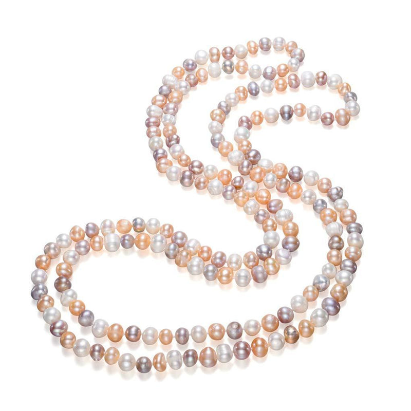 [Australia] - TreasureBay Elegant and Classic Freshwater Pearl Necklace - Made from 8-9mm natural freshwater pearl 120cm 