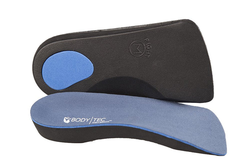 [Australia] - Bodytec Wellbeing 2 pairs of 3/4 Orthotic insoles for knee pain arch pain plantar fasciitis 7-8.5 UK Blue 