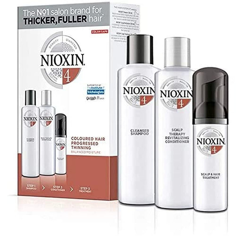[Australia] - Nioxin 3-Step Kit System 4 - Colored Hair and Scalp Care Treatment – (Shampoo 150 ml, Conditioner 150 ml and Treatment 40 ml) 