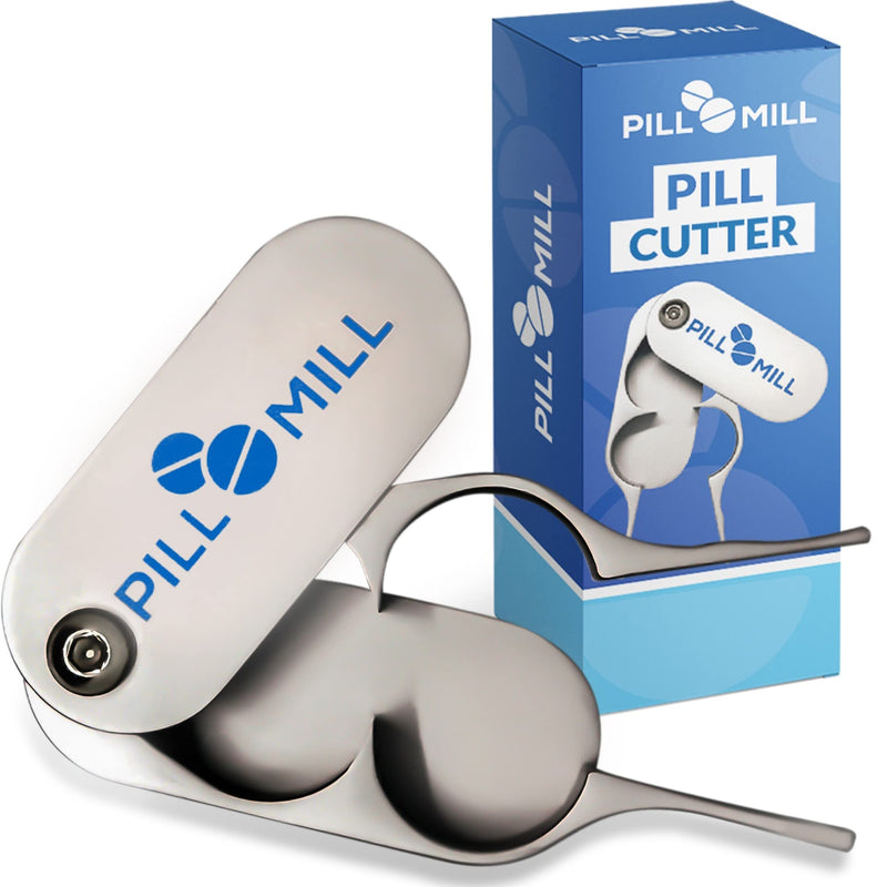 [Australia] - Pill Cutter Splitter by Pill Mill - Metal Blades That Will Never Dull - Grip Handle Helps to Cut Small or Large Pills with Ease - Light and Durable Tablet Divider - Perfect Medicine Slicer for Travel 
