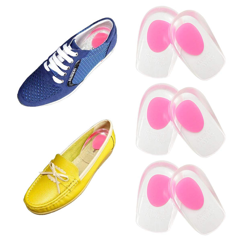 [Australia] - 3 Pairs of Gel Heel Cups Heel Support Pads Cushions for Plantar Fasciitis Heel Pain (Women/Small/Med) Women/Small/Med 