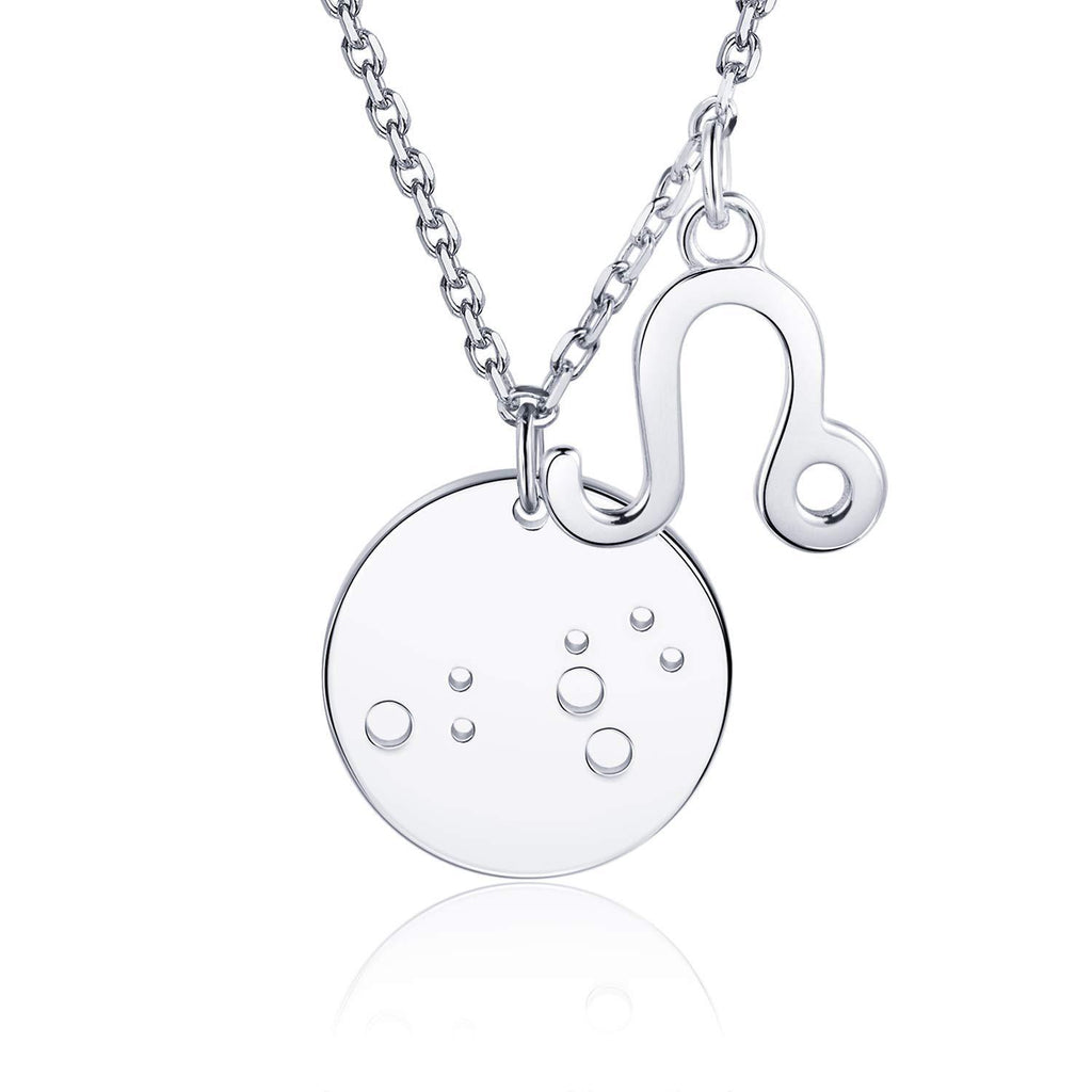 [Australia] - BlingGem Women 925 Sterling Silver 12 Constellations Pendant Necklace Gift for Graduation,18 inches Leo: July 22nd - August 21st 