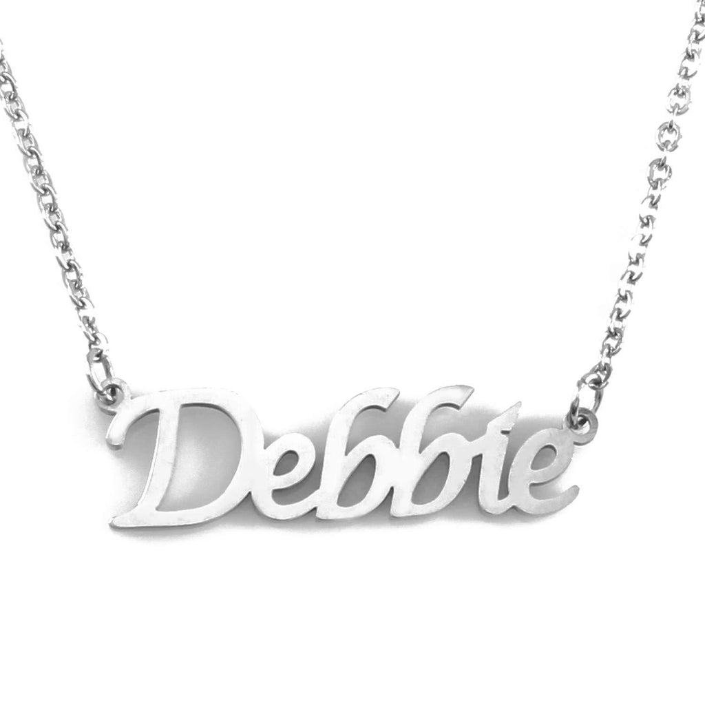 [Australia] - KL Kigu Debbie Silver Name Necklace Personalised Women's Necklace with Name Fashion Jewellery Gift for Girlfriend Mother Sister 