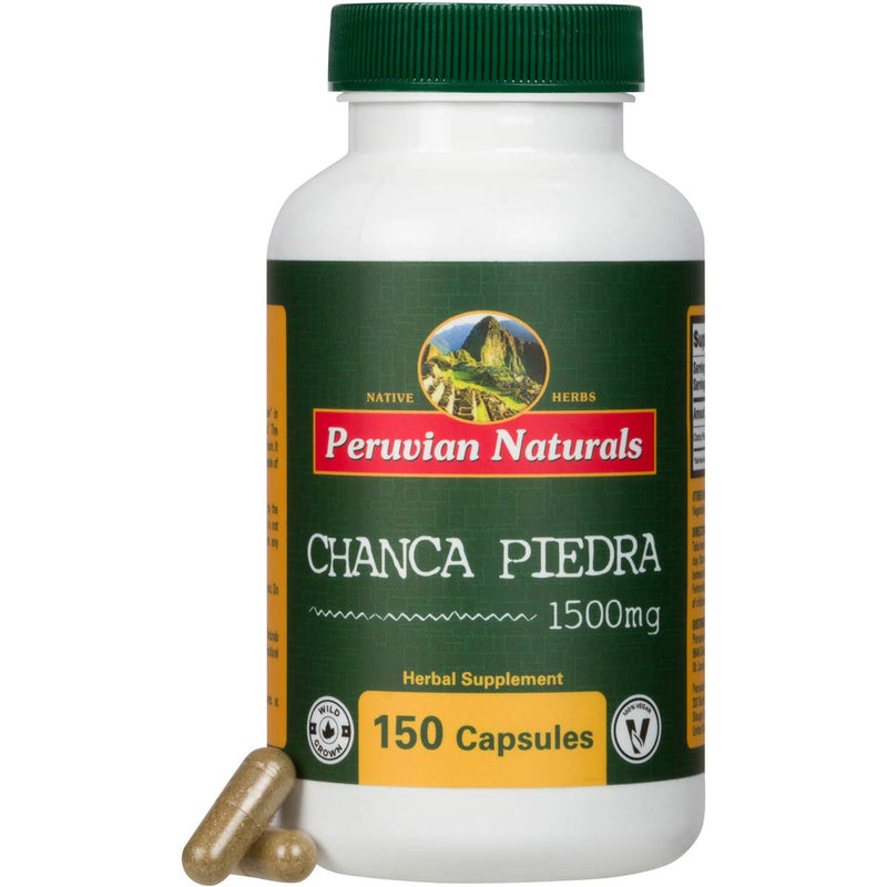 [Australia] - Peruvian Naturals Chanca Piedra Capsules “Stone Breaker” – Kidney Support Supplement - Pack of 150 - Vegan Pills, 100% Natural Chancapiedra Grown in Peru 