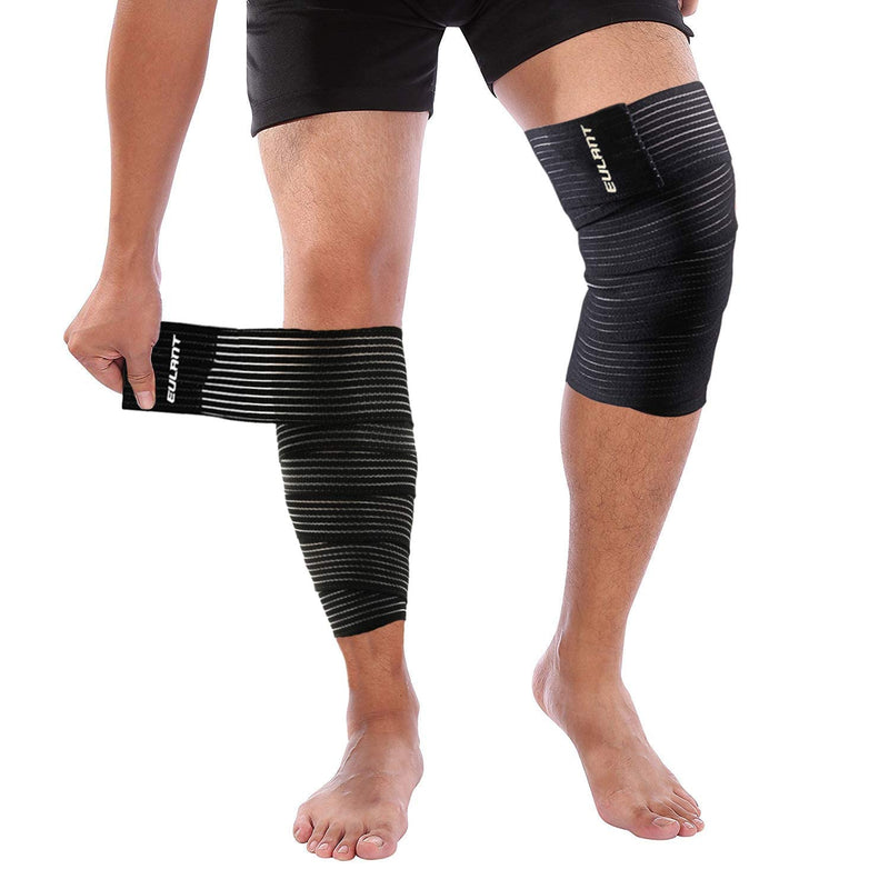 [Australia] - ONTYZZ Knee Bandage Elbow Support Calf 1 Pair High Elastic Thigh Compression Wrap Wrist Bandage Ankle Brace for Sport Gym Running Squat Workout Black/180cm 
