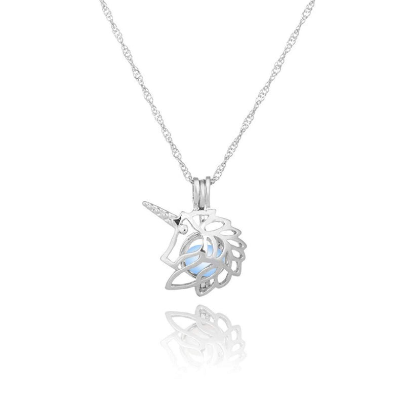 [Australia] - iszie jewellery sweet glow in the dark unicorn pendent charm girl ladies fashion necklace 