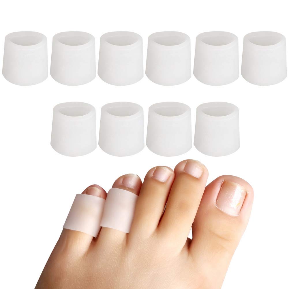 [Australia] - nuosen 5 Pairs Toe Protectors, Soft Gel Toe Sleeves For Corns Remover, Protecting From Blister Grinding Feet 