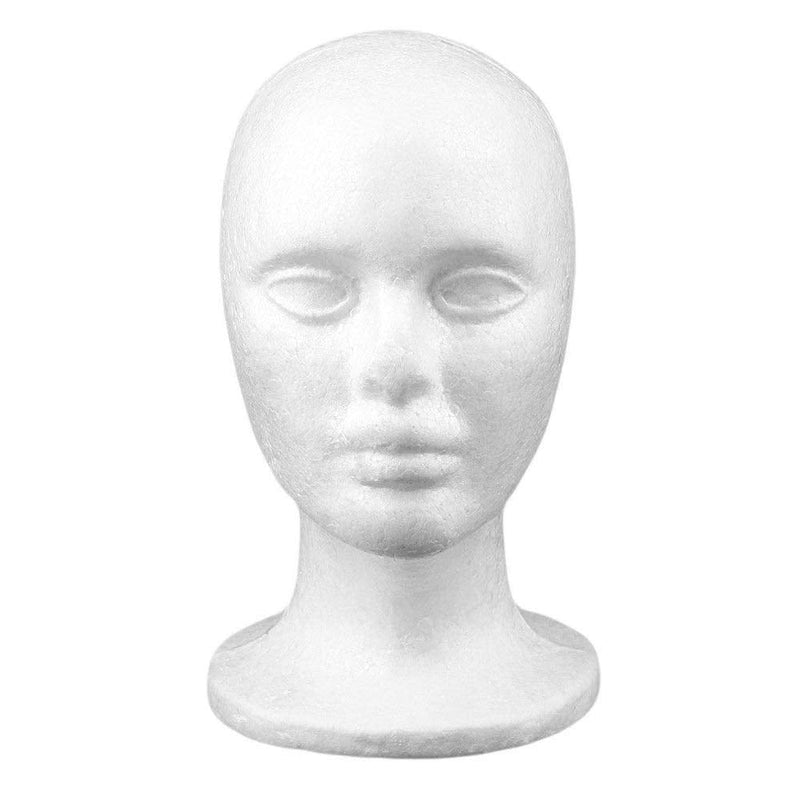 [Australia] - Polystyrene Male Display Head Dummy Display Mens Man Hat Cap Men Shop Window Sunglasses Glasses White Retail Display Model Styrofoam Foam Mannequin Manikin Head Lightweigh 