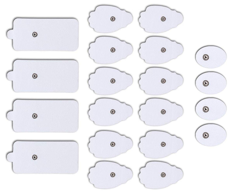 [Australia] - QUILLE TENS Electrodes - 20 TENS Unit Pads Electrode Pads Reusable Self-Adhesive Replacement Massage Pads (Snap on) - TENS/EMS Electronic Pulse Massager 
