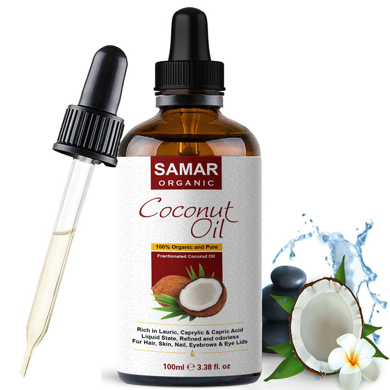 [Australia] - Coconut Oil - Premium Quality 100% Pure and Certified Organic Fractionated Coconut Oil (Not Greasy) Vegan, Cruelty Free. Ideal as Moisturizing Skin, Hair and Face. Sun Protection, After Shave - 100ml 100 ml (Pack of 1) 