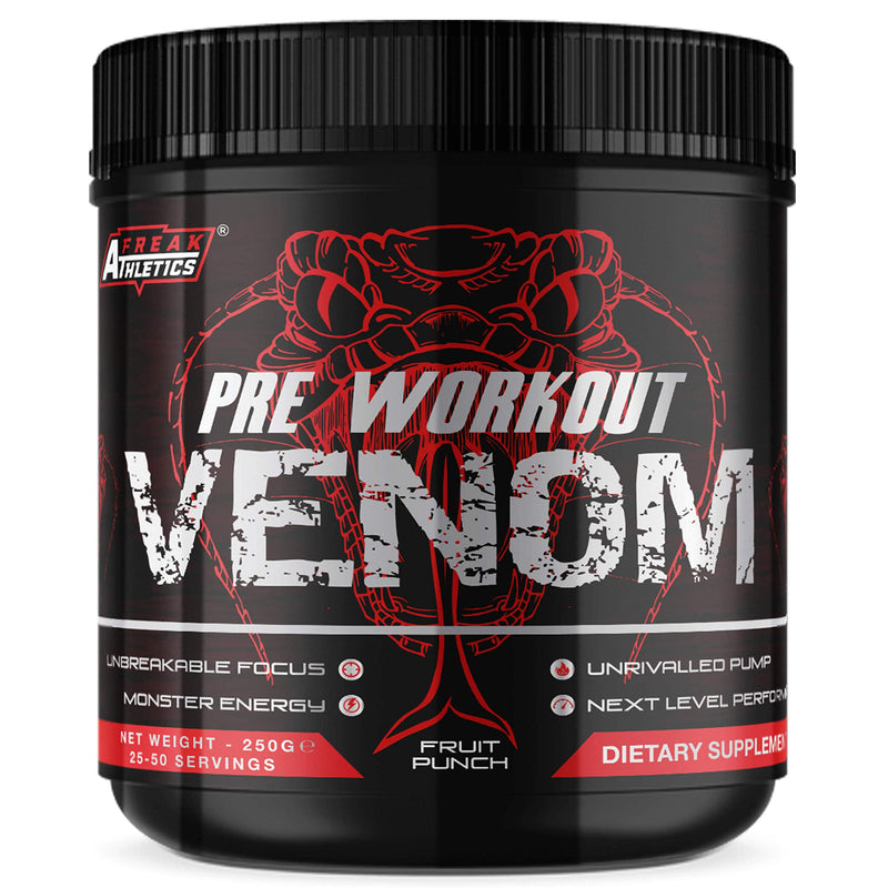 [Australia] - Pre Workout Venom 'Fruit Punch' - Pump Pre Workout Supplement by Freak Athletics - Elite Level Pre Workout Supplement - Pre Workout Powder Made in The UK - Available in Fruit Punch 