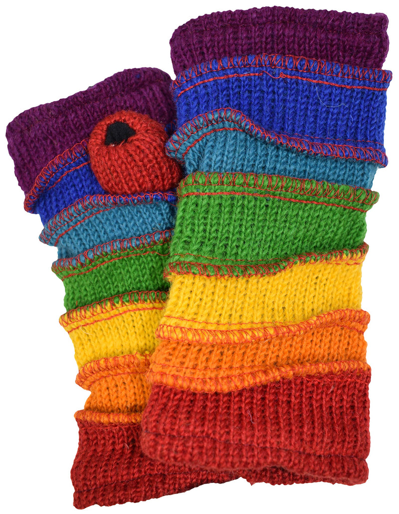 [Australia] - Gheri Women's Warm Woolen Fleece Lined Hand Knitted Mittens Gloves Handwarmers S 