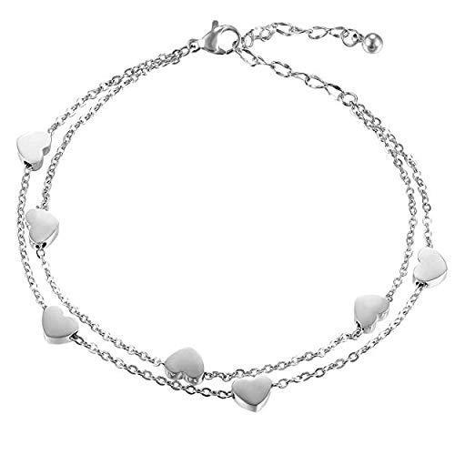 [Australia] - Keybella Product Name Bracelet Women Bracelet Stainless Steel Heart,Color to Choose Silver 