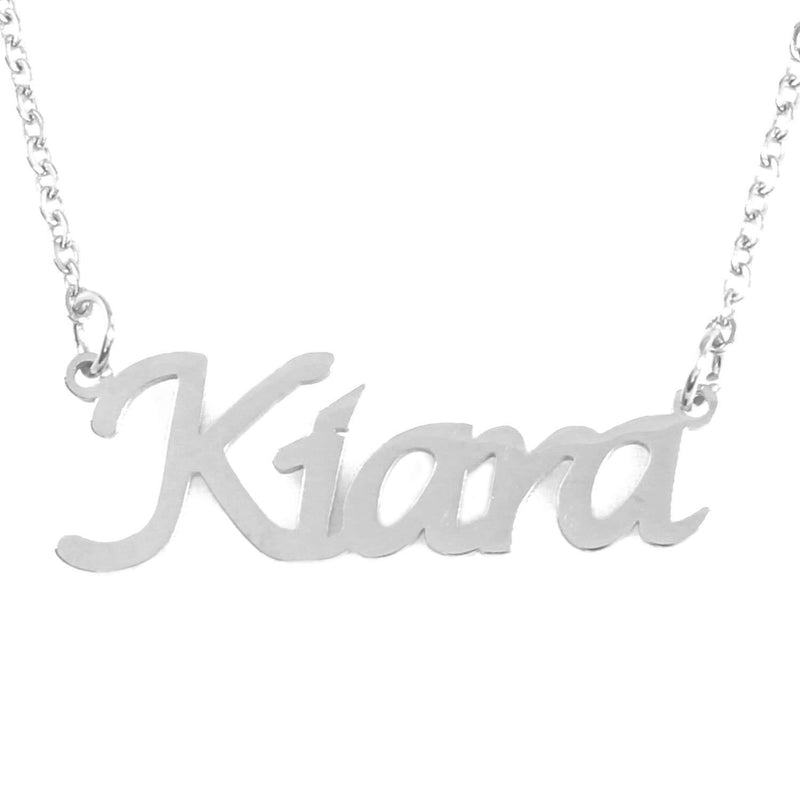 [Australia] - Kiara Personalised Name Necklace - Custom Jewellery - Adjustable Chain - Silver Tone - Incl Gift Packaging 