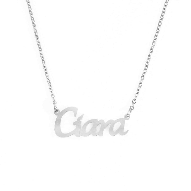 [Australia] - Kigu Ciara Personalised Name Necklace - Custom Jewellery - Adjustable Chain - Silver Tone - Incl Gift Packaging 