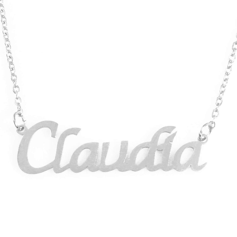 [Australia] - Kigu Claudia Name Necklace - Silver Tone - Personalised Jewellery -Custom Name Necklace -Personalised Name Necklace Claudia 