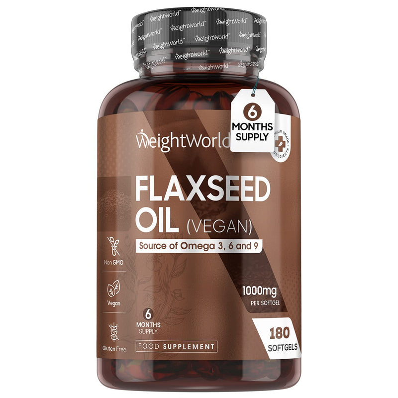 [Australia] - Flaxseed Oil Capsules Softgels 1000mg - 180 Vegan Softgels - Fish Oil Alternative - Cold Pressed Flaxseed Oil Omega 3 6 9 Capsules - Linseed Oil ALA & Linoleic Acid - Essential Fatty Acids Supplement 