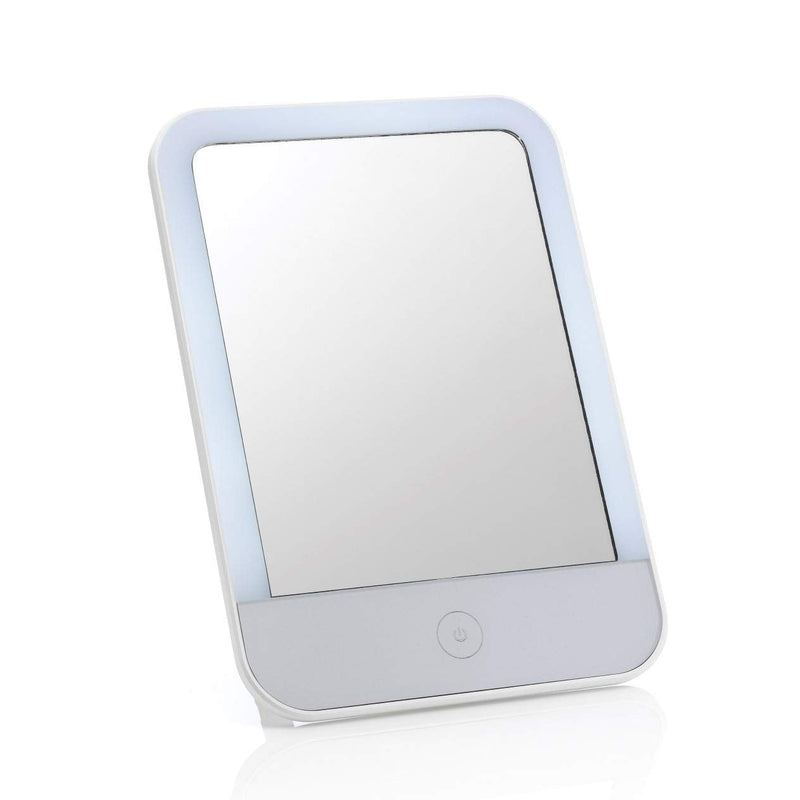 [Australia] - Auraglow Makeup Shaving Vanity Touch Screen LED Light Up Mirror, USB Rechargeable, Free Standing, Portable & Dimmable, Daylight White 
