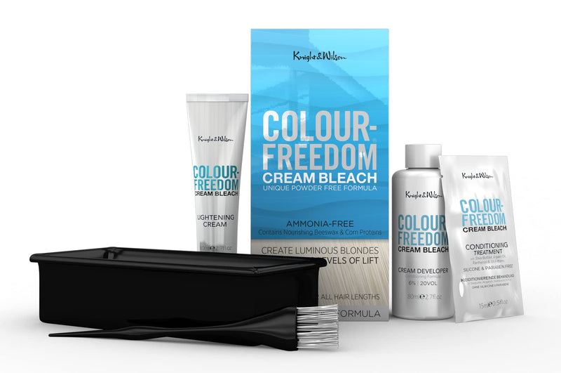 [Australia] - Knight & Wilson Colour-Freedom Cream Hair Bleach. Ammonia-Free Formula Lifts up to 8 Shades. Protects & Repairs While Lightening. Complete bleaching kit including Tint Bowl & Brush 