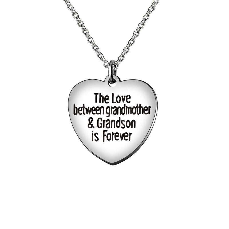 [Australia] - The Love Between A Grandmother And Grandson Is Forever Heart Shape Pendant Necklace 