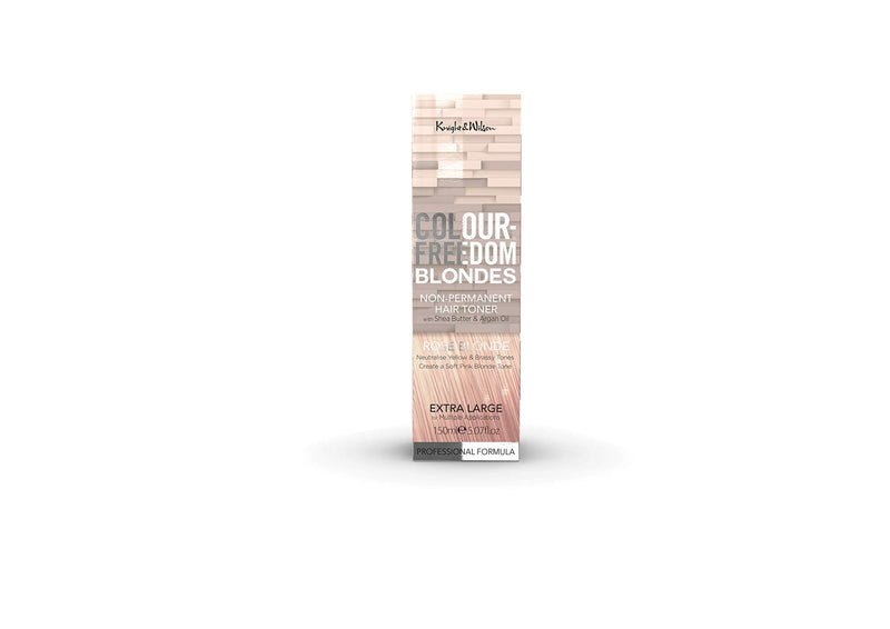 [Australia] - Knight & Wilson Colour-Freedom Rose Blonde Toner, Semi Permanent Bleach-Free Soft Pink Rosy Gold Base Shade, Neutralises Yellow & Brassy Tones, for Naturally Light, Bleached or Coloured Hair (150ml) 150 ml (Pack of 1) 