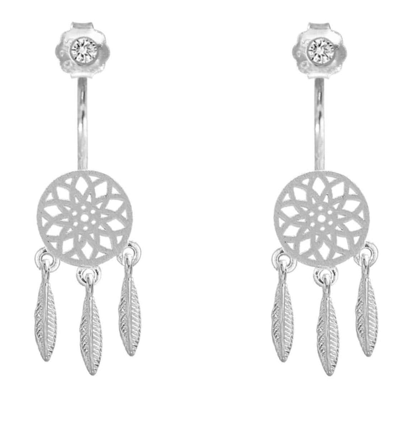 [Australia] - iszie jewellery sterling silver dream catcher drop earrings, dream catcher jackets earrings,dream catcher earrings 